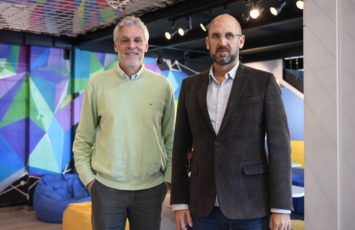 Coordenador-executivo do TecnoUCS, Enor Tonolli Júnior, e CEO da Ventiur Aceleradora, Sandro Cortezia