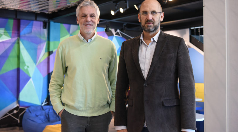 Coordenador-executivo do TecnoUCS, Enor Tonolli Júnior, e CEO da Ventiur Aceleradora, Sandro Cortezia